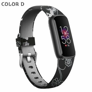 Fitbit Luxe Tracker Band Replacement Belt Zebra Pattern Leopard Pattern Silicon Silicon Change Strap Smart Watch Belt ☆ Color D