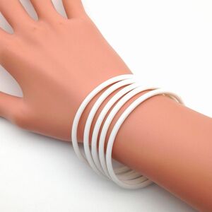 Bracelet silicon single color 5 sets (white)