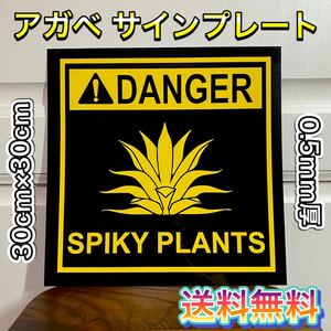 DANGER SPIKY PLANTS Sign Plate Agabe Sign Plate PC