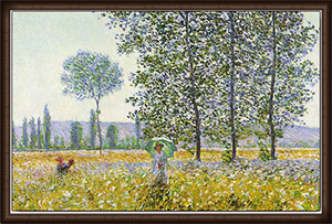 Under the poplar that shines in the day (detail) (Claude Monet) Falcuted poster