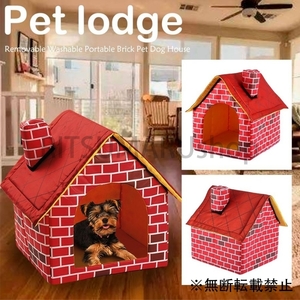 Pet House Red Brick dog hut cat Portable pet indoor pet bed Lodge Lodge