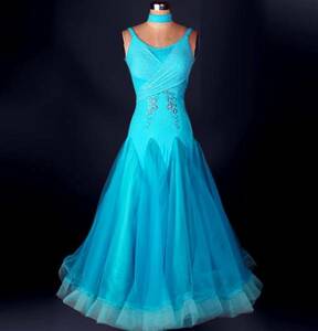 Modern New Social Dance / Party Dress Dance Costume Long One Piece Dress Cute Blue Size S, M, L, XL, XXL