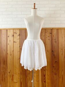 RAY BEAMS Ray Beams Ladies Race Tulle Skirt M size 0 Ivory White Sheer Feminin Mini Knee Usago