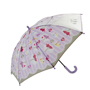 ☆ 1329.purple Umbrella Children's Kids Children's Girls 45cm 8 Bone Glass Fiber Durable Transparent Window Safe Hand Opening Humanos