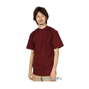 ☆ 11. Burgundy ☆ M T -shirt Men's brand Short Sleeve Sleeve Simple Camber Pocket T -shirt with Camber Pocket T -shirt Pocket