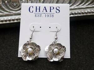 New CHAPS EST.1978 Antique Silver Floral Earrings