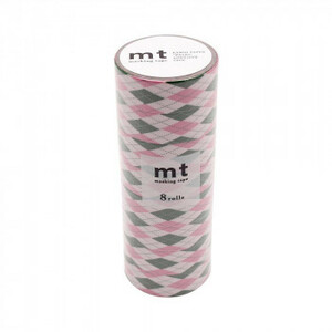 MT DECO masking tape 15mm x 7m monochrome 8 volumes Pack Argyle Pink MT08D444 X [2 sets] (A-1604791-2)