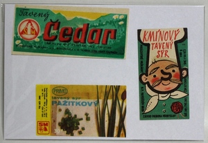 Vintage label Czech cheese label 3 kinds set 6