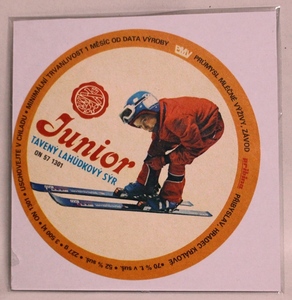 Vintage label Czech cheese label JUNIOR