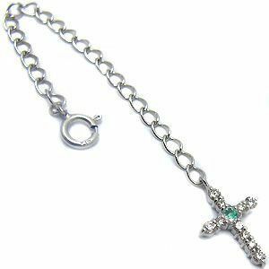 Cross platinum chain 6cm adjuster chain emerald adjuster Christmas point digestion