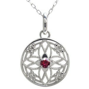 Flower necklace Ruby Mill hitting 18 gold pendant