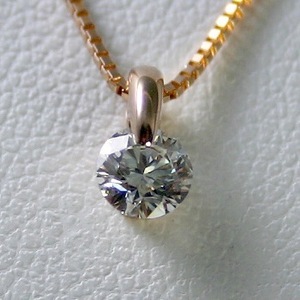 Diamond Necklace K18PG per grain 0.5ct with Appraisal 0.509ct D Color VVS2 Class 3EX Cut H &amp; CGL