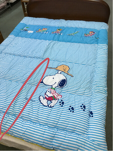 [New translation] 1 piece Junior Snoopy Futon Light Blind Stripe 140 × 190 Stock 2 Ssujin Boys Aikake SNOOPY Made in Japan