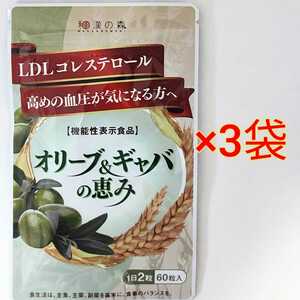 Japanese Forest Olive &amp; Gababa blessings 60 tablets x 3 bags / GABA blood pressure cholesterol gaba supplement Olive supplement bad cholesterol