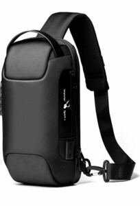 Body Bag Men's Shoulder Bag Diagonal Capacity Waterproof Thief Prevention USB Port Shoulder Strap New Product Black