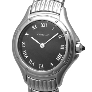 Cartier Quugger Gadroon Watch W35017L4 Quartz QZ Black Dial Cartier