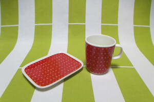 Marimekko ◇ MUIJA / Muiya Mug Cup &amp; Square Plate ◇ "Red" set
