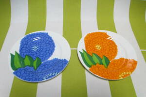 Iittala * Marimekko ◇ Primavera / Primabella plate ◇ Discontinued Blue &amp; Orange set