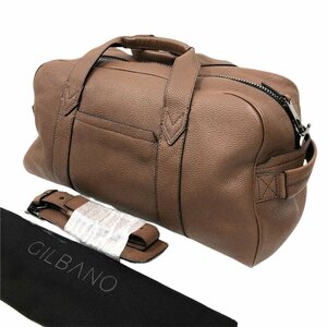 GILBANO / WEEKENDER BAG Gilvero / Weekend Bag / Leather Boston Bag / 2way Handbag Shoulder Bag Brown