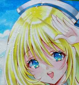 Colored paper [Atago Collection Fleet Collection] Doujin original hand -painted illustration girl Illustration