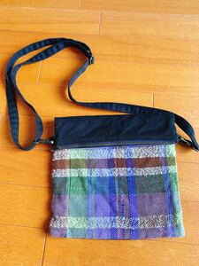 Handmade Saori Weaving Pouch 2WAY Handmade writer shoulder bag