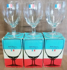 Showa Retro at that time Asahi Breweries Bay Rice Orene French Goblet France Duran Glass 3 pieces Bayeries