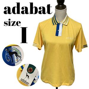 [GOLF Wear] ADABAT Adabat Adabat Polo Shirt Short Sleeve Logo Sports Golf Embroidery Animal Ladies Yellow