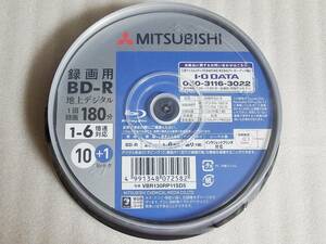 Mitsubishi Chemical Media Recording BD-R One-sided 1 layer 180 minutes 1-6 times 10 pieces + 1 sheet Spindle Blu-ray Disc