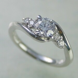 Engagement Ring Cheap Diamond Ring Platinum 0.5 Carat Appraisal 0.546CT D Color VS1 Class 3EX Cut H &amp; CGL Mail Order