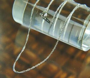 ◆ Platinum a little thick screw 40cm necklace