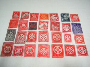 ■ Beautiful goods Rare Rare to Taisho era! 65 label tags made of cloth (tanmono) kimono weaving patterns (Takashimaya, Matsuzakaya, Mitsukoshi, Nishijin, etc.)
