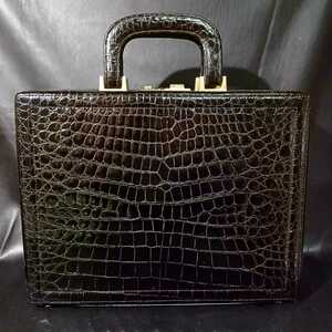 [Luxury] ★ Shiny Crocodile Attache Case Black ★ Business Bag Briefcase Document Bag Second Bag