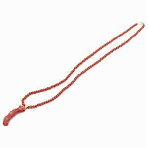 Red Coral Necklace, Coral, Coral, Accessories, 18 Gold, No.210320-30, Sagawa Express 60