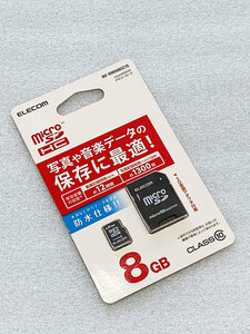 ◆ ELECOM 8GB ・ microSD card &lt;SDHC&gt; Class10 (maximum transfer speed 10MB/s) New (1 sheet) ◆
