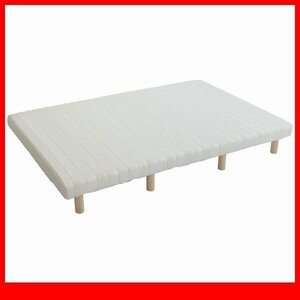 Bed ★ Mattress bed with legs/Double high resilience urethane roll mattress Sonoko structure Natural wooden legs/white/A4