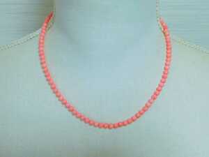Natural pink coral 4.5mm necklace