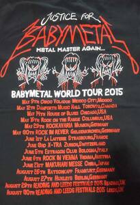 Super rare new unused BABYMETAL 2015 WORLD TOUR TEE Back Print schedule Ver Overseas M size Baby Metal Babymetal READING and LEEDS