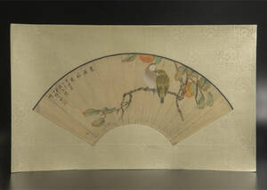 &amp;#24352;大壮 （款） 花鳥 扇面 鏡心 模写 古画 中国 絵画