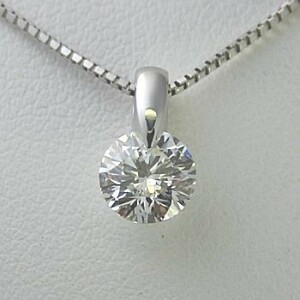 Diamond necklace per platinum 0.6 with carat Appraisal 0.61ct D Color SI1 class 3EX Cut GIA