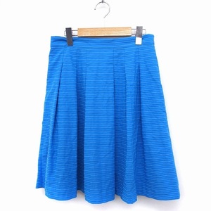 Michelle Clan MICHEL KLEIN Tack Flare Skirt Border Pattern Heart Cotton Miyo 38 Blue Blue /FT2 Ladies