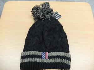 Knitted Cap Cable Knit Hat Cold Protection Acrylic Yarn Black One-size-fits-all ★ unused cheap!