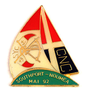 Pin Badge / Yacht Ship Race Flag Southport and Noumea ◆ French Limited Pins ◆ Rare vintage pin batch