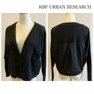 KBF Black Different Material Cardigan URBAN RESEARCH 24