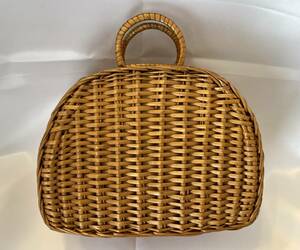 ★ Rattan [knitting basket/basket/basket] Bag vintage used goods ★