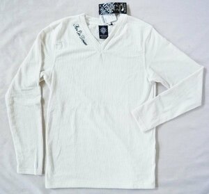 Long -sleeved shirt MCD em -dee Taigo Corduroy V -neck embroidery XL Size White White