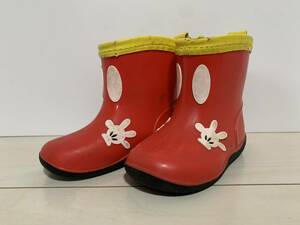 Disney Mickey Mouse Shoes 14㎝ USED Goods Disney Rain Boots Shoes Rain Shoes Cleaned Boys and Girls