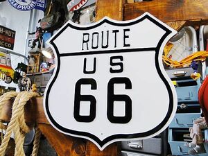 Route 66 Road Sign Emboss Tin Sign American miscellaneous goods American miscellaneous goods Sign plate Tin Signboard