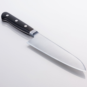 Sangoku knife double -edge 180mm powder high R2 Put stainless steel co -mouth black pierce
