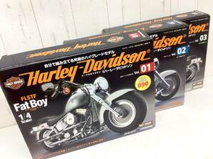 DEAGOSTINI [Harley-Davidson FLSTF FAT BOY (1990)] 1/4scale 1st to 3rd set First issue Special appendix Startup DVD