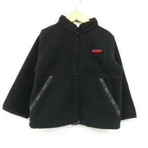 El Petit back brushed fleece jacket half zip pullover for boys 110 size black kids children's clothing ELLE PETITE